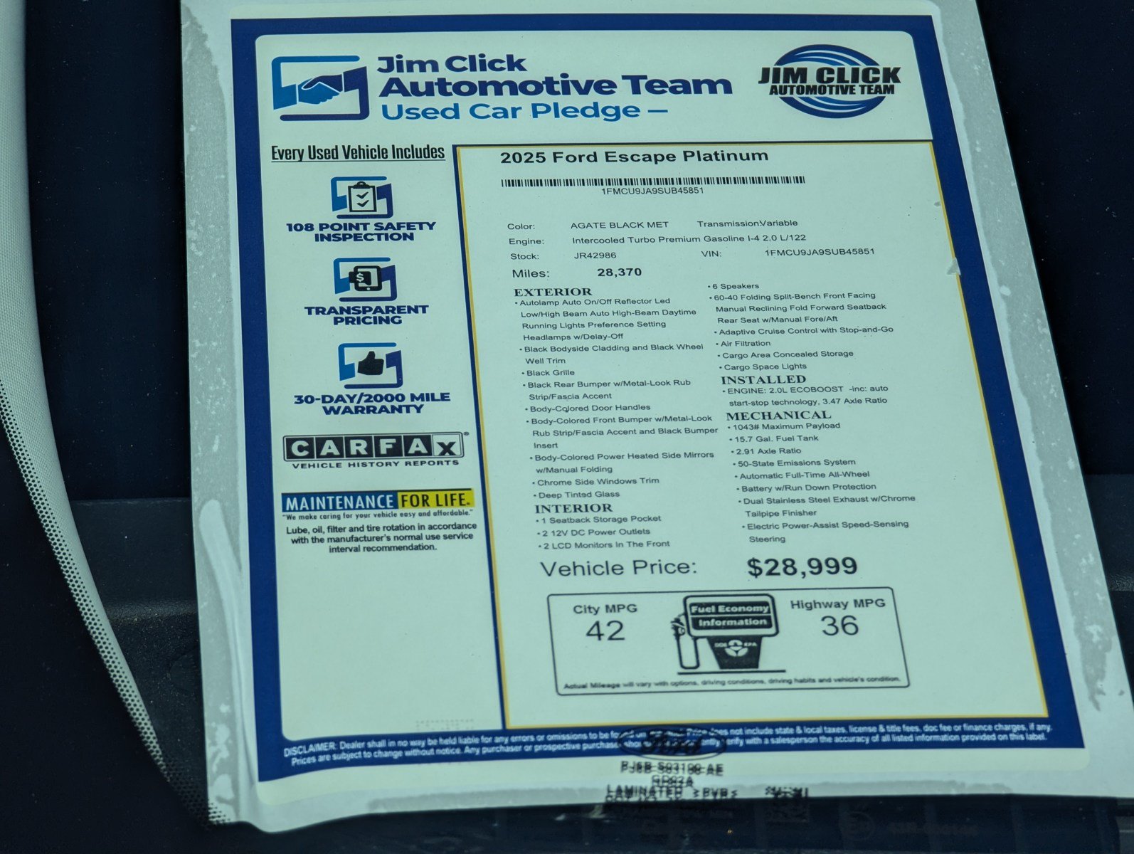 Certified 2025 Ford Escape Platinum AWD/4WD image 17