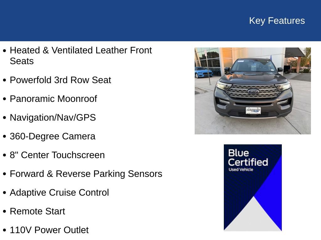Certified 2023 Ford Explorer Limited w/ Limited Technology Package RWD image 36