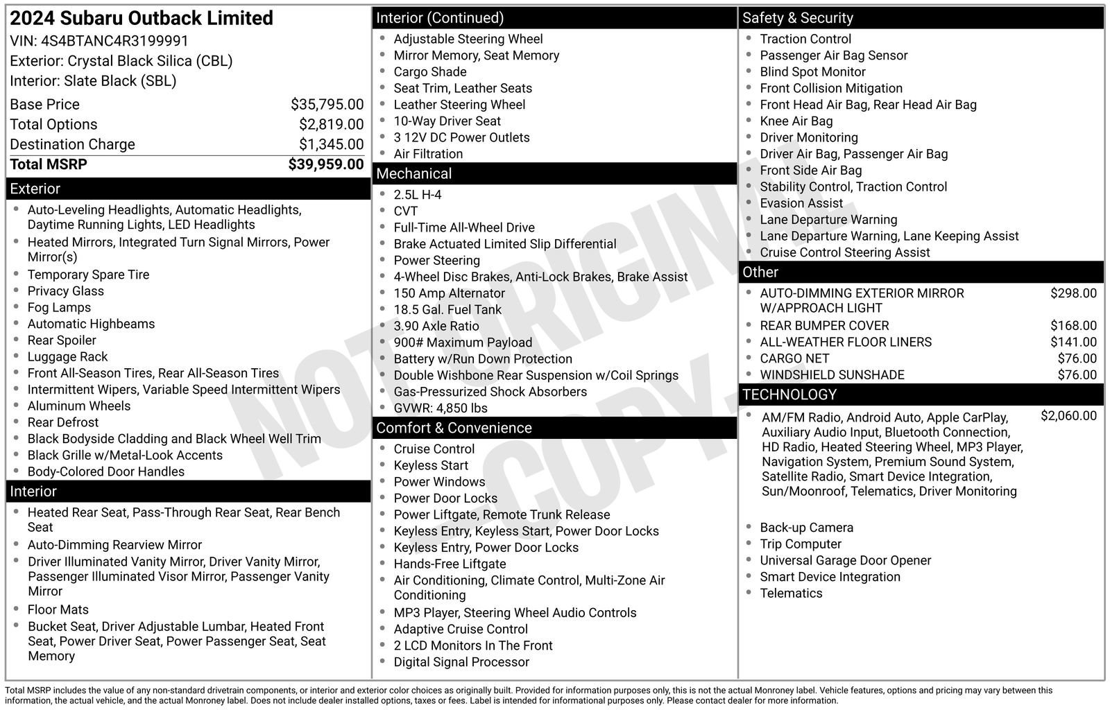 Used 2024 Subaru Outback Limited image 33