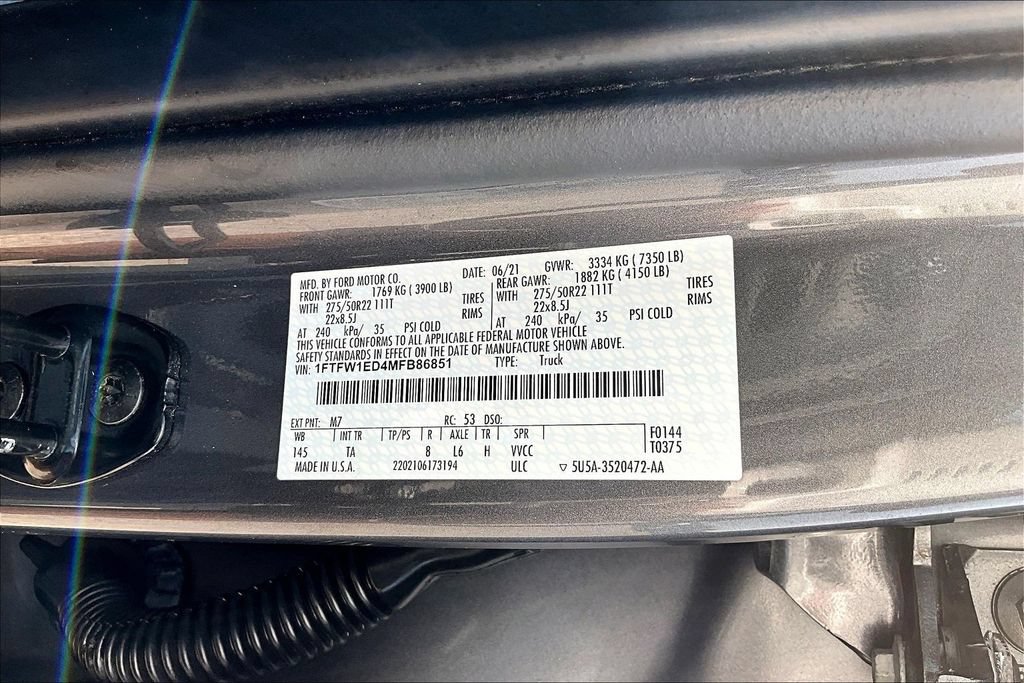 Certified 2021 Ford F150 Limited AWD/4WD image 36