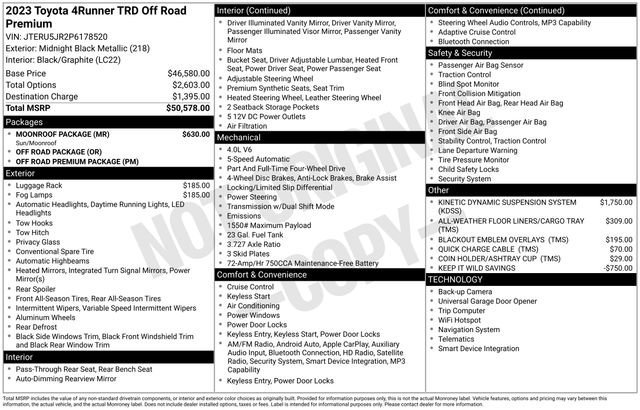 Used 2023 Toyota 4Runner TRD Off-Road Premium w/ Moonroof Package AWD/4WD image 37