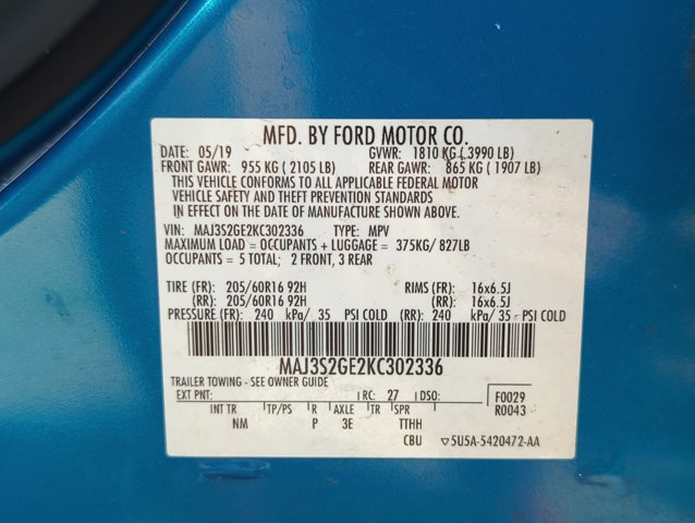 Certified 2019 Ford EcoSport SE FWD image 25