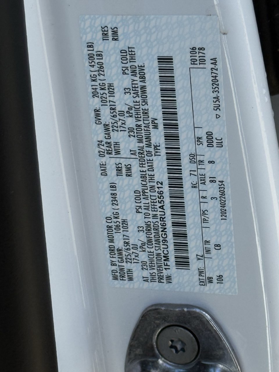 Certified 2024 Ford Escape Active AWD/4WD image 33
