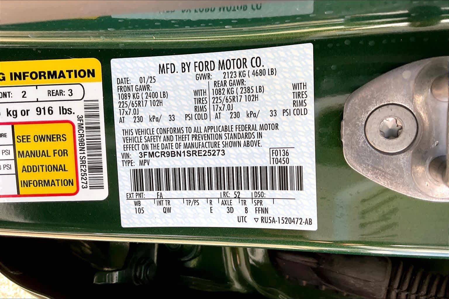 Certified 2025 Ford Bronco Sport Big Bend AWD/4WD image 32