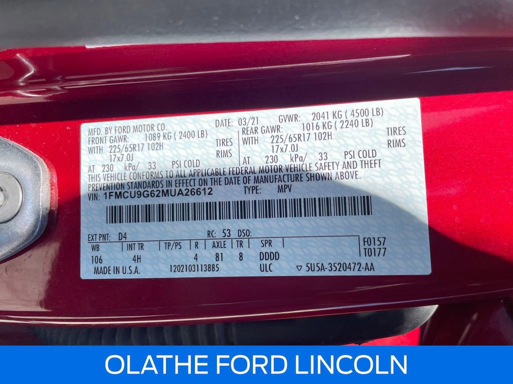 Certified 2021 Ford Escape SE image 23
