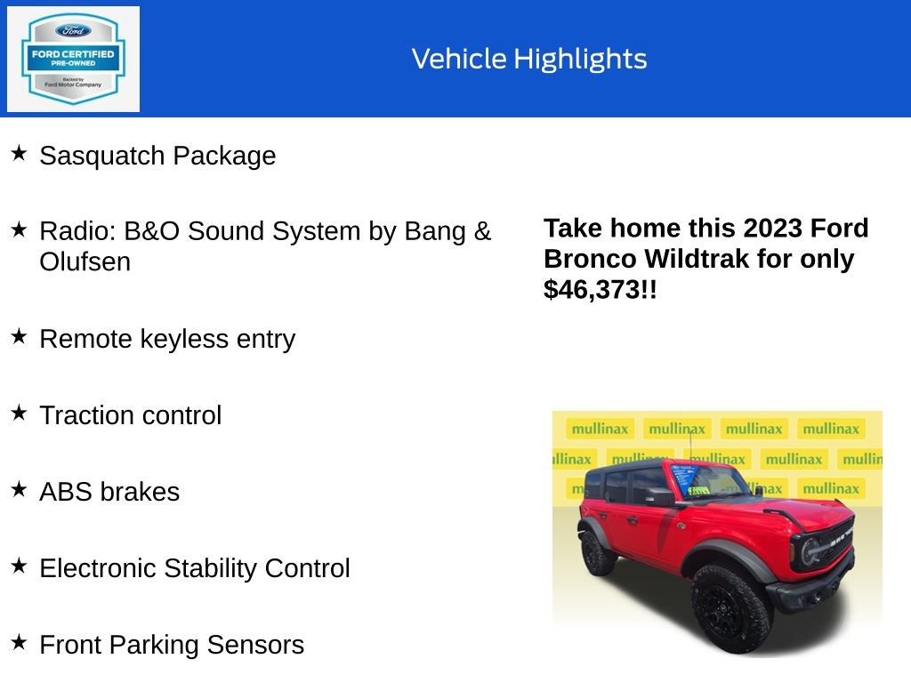 Certified 2023 Ford Bronco Wildtrak AWD/4WD image 18