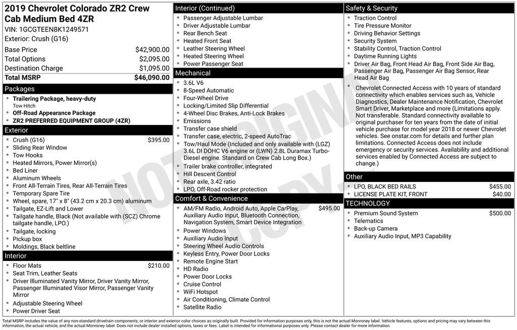 Used 2019 Chevrolet Colorado ZR2 AWD/4WD image 26