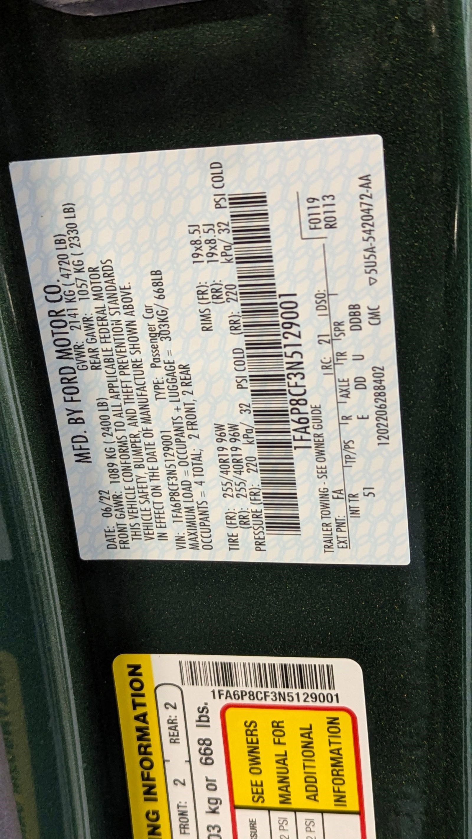 Certified 2022 Ford Mustang GT Premium w/ Equipment Group 401A image 18