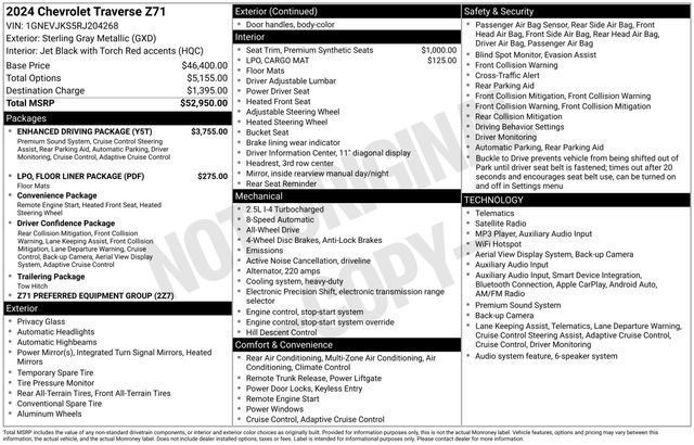 Used 2024 Chevrolet Traverse Z71 w/ Enhanced Driving Package AWD/4WD image 9