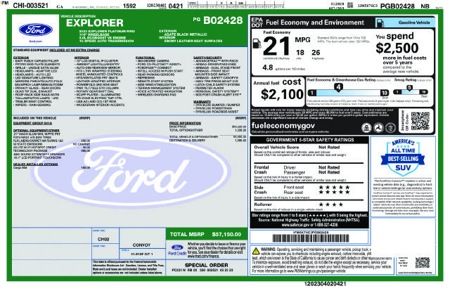 Certified 2023 Ford Explorer Platinum w/ Technology Package RWD image 38