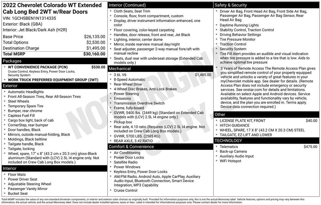 Used 2022 Chevrolet Colorado W/T w/ WT Convenience Package image 5