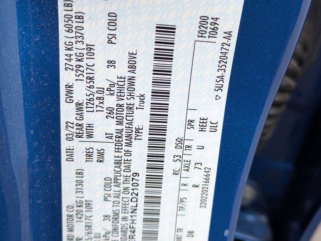 Certified 2022 Ford Ranger Lariat w/ Equipment Group 501A High image 36