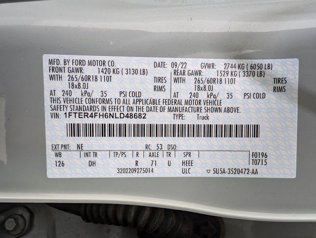 Certified 2022 Ford Ranger Lariat w/ Equipment Group 501A High image 9