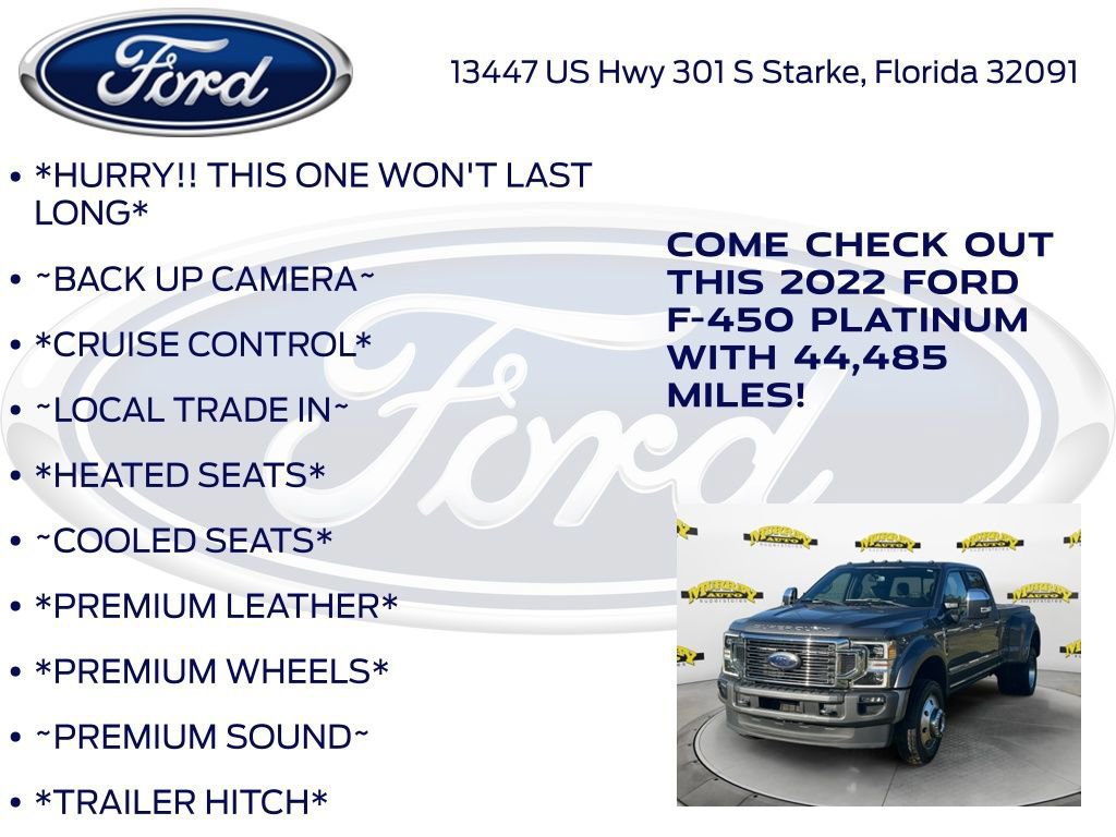 Certified 2022 Ford F450 Platinum w/ FX4 Off-Road Package image 13