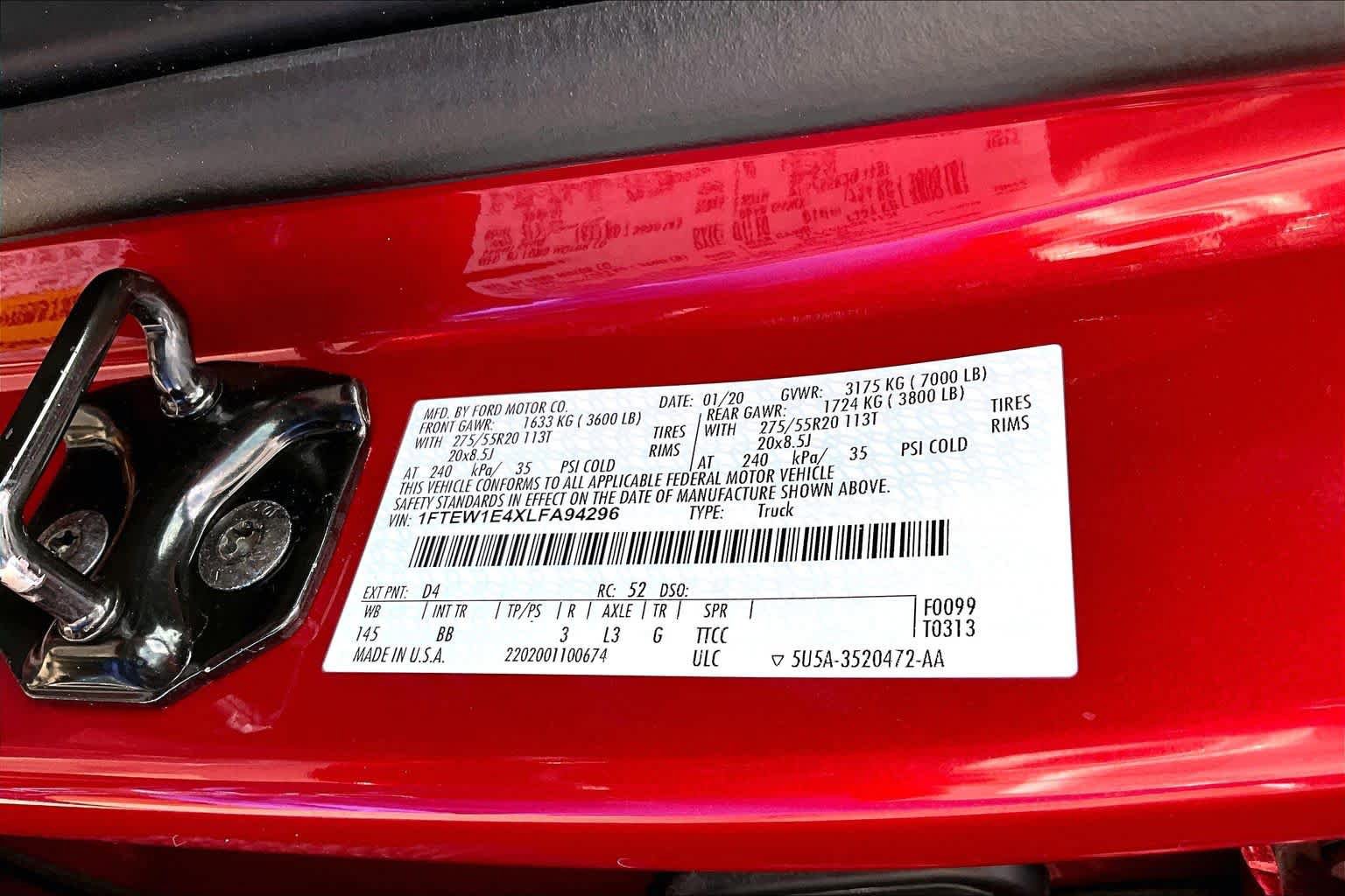 Certified 2020 Ford F150 Platinum w/ Equipment Group 701A Luxury AWD/4WD image 36