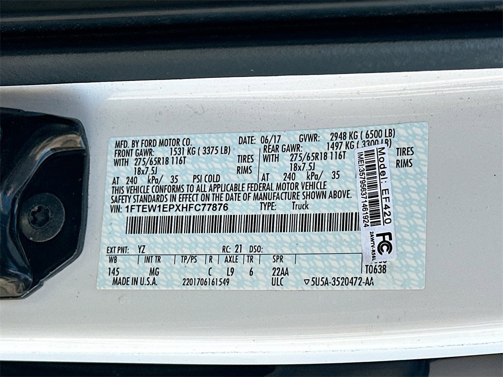 Certified 2017 Ford F150 XLT w/ Equipment Group 302A Luxury image 27