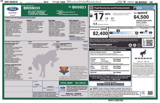 Certified 2021 Ford Bronco Badlands image 13