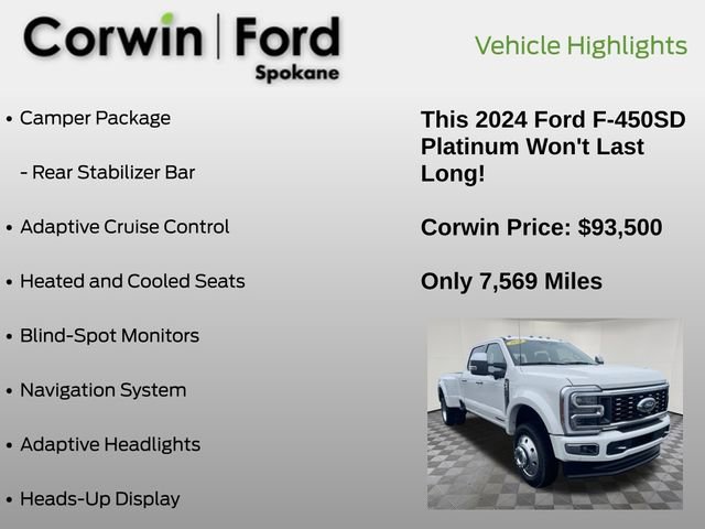 Certified 2024 Ford F450 Platinum w/ Camper Package image 7