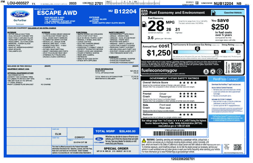 Certified 2022 Ford Escape S AWD/4WD image 5