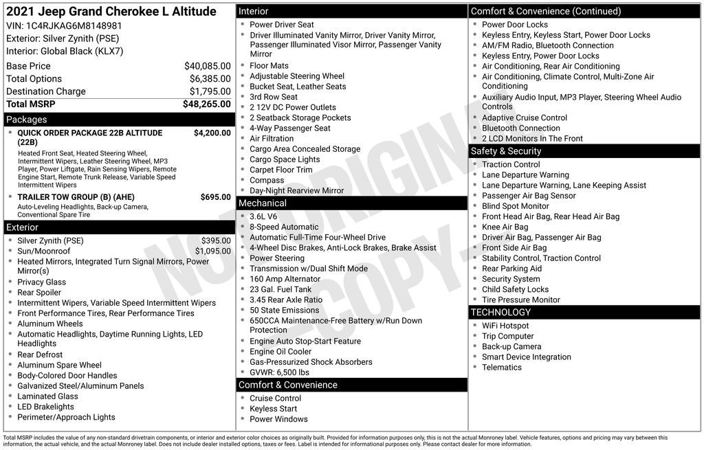 Used 2021 Jeep Grand Cherokee L Laredo image 10