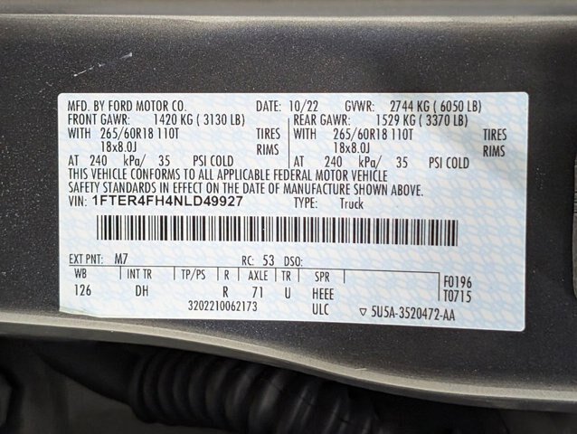 Certified 2022 Ford Ranger Lariat w/ Equipment Group 501A High AWD/4WD image 23