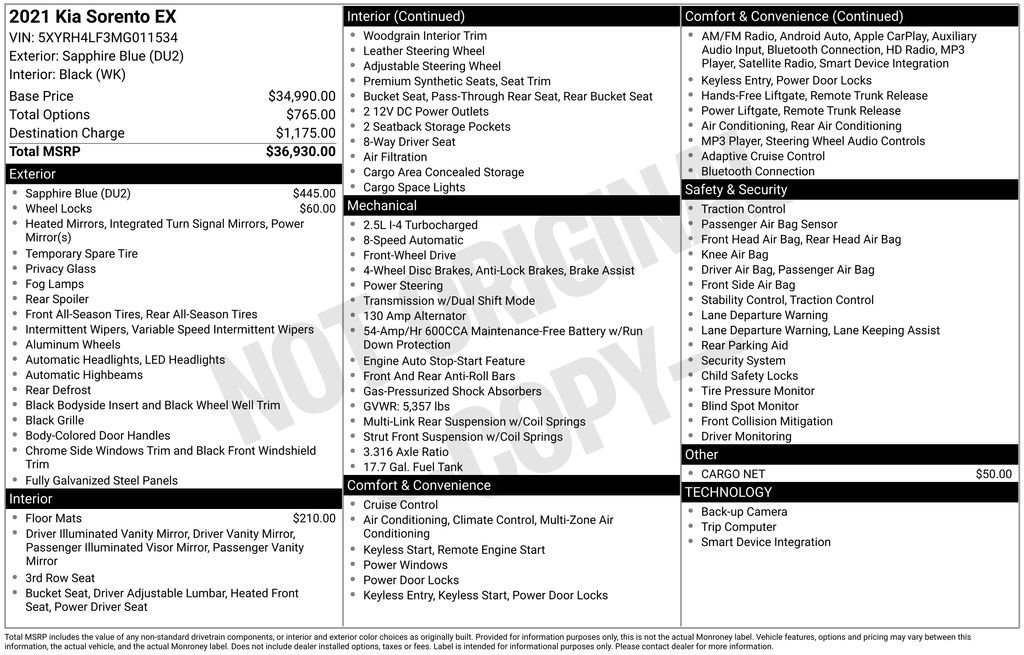 Used 2021 Kia Sorento EX image 33