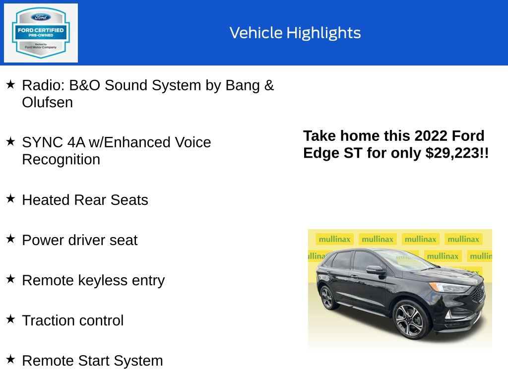 Certified 2022 Ford Edge ST w/ Equipment Group 401A image 10