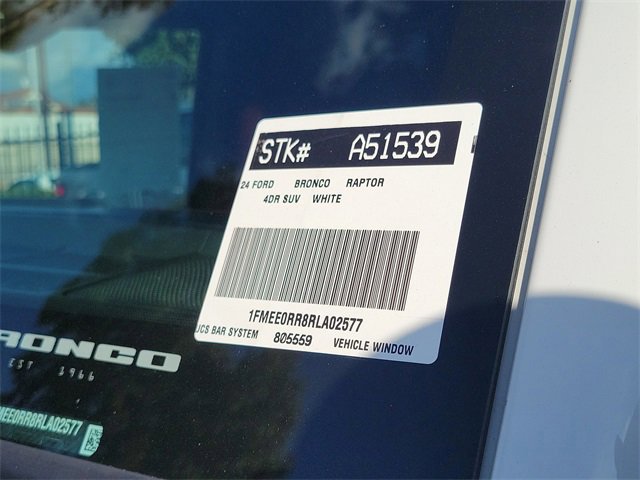 Certified 2024 Ford Bronco Raptor w/ Interior Carbon Fiber Pack 6 image 32