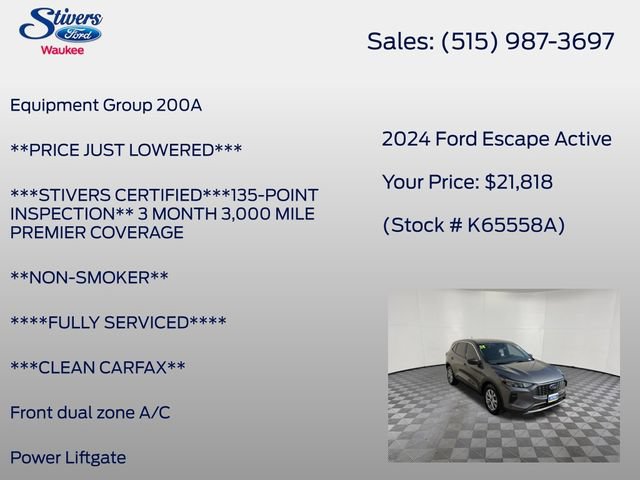Certified 2024 Ford Escape Active FWD image 8