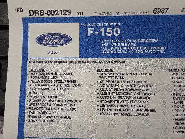 Certified 2023 Ford F150 Lariat w/ Equipment Group 502A High AWD/4WD image 31