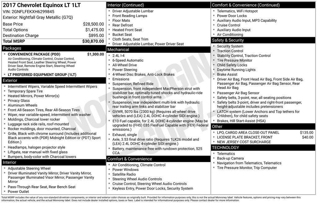 Used 2017 Chevrolet Equinox LT w/ Convenience Package