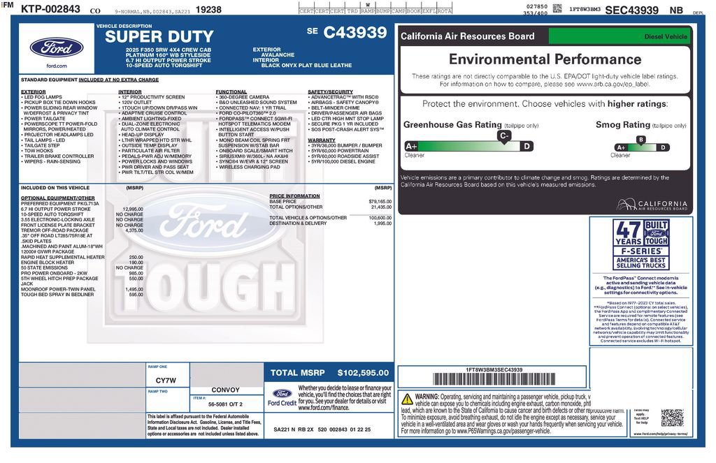 Certified 2025 Ford F350 Platinum w/ Tremor Off-Road Package AWD/4WD image 47