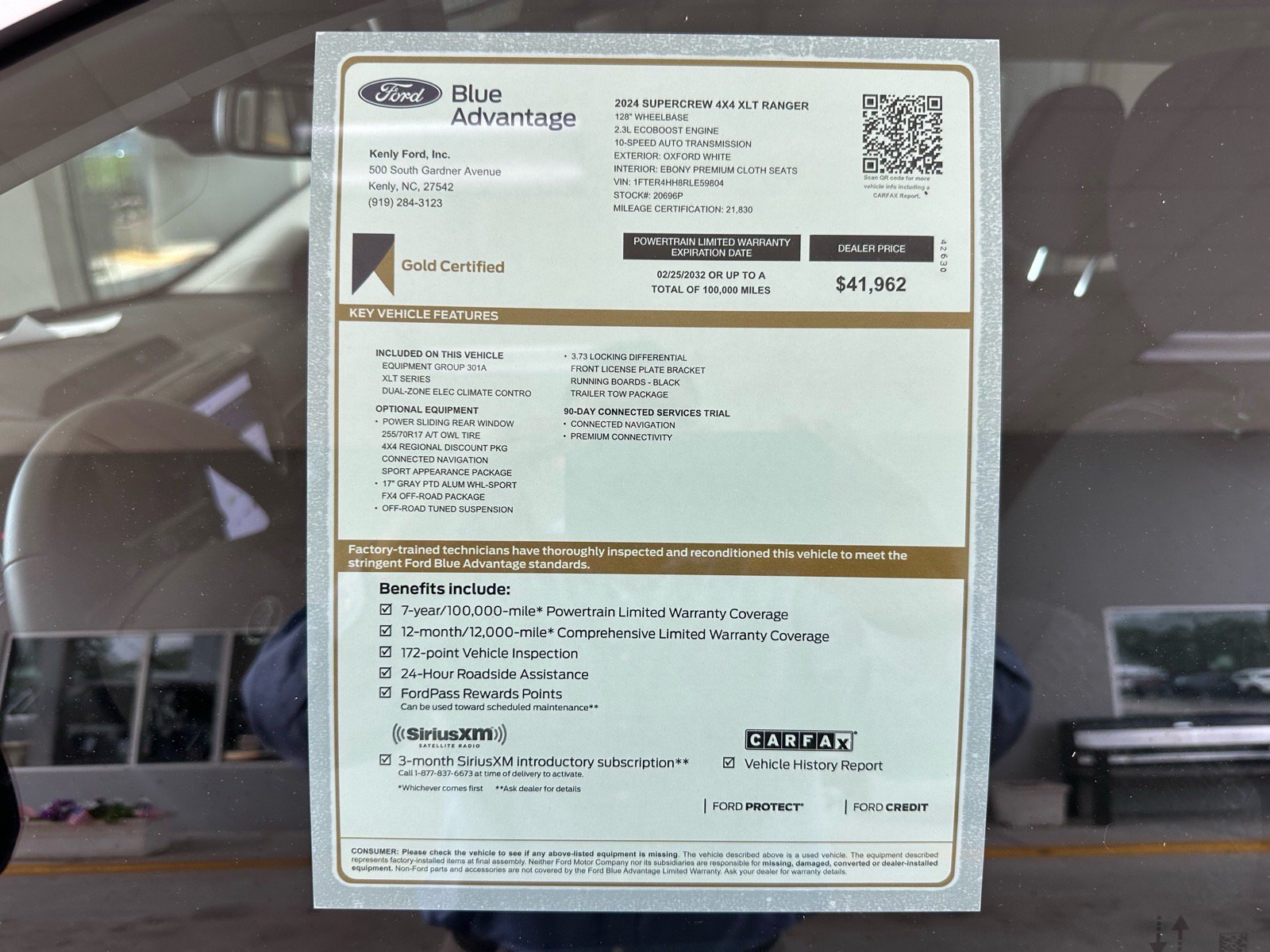 Certified 2024 Ford Ranger XLT w/ FX4 Off-Road Package AWD/4WD image 5
