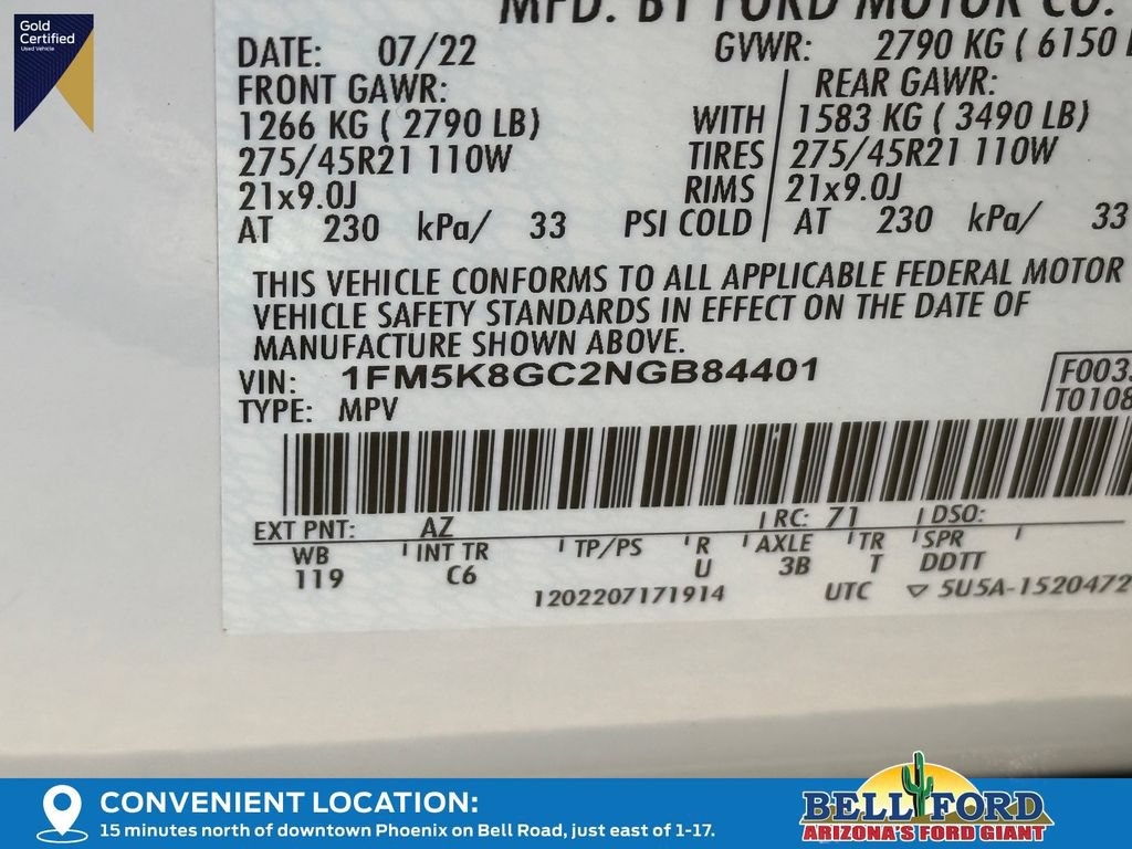 Certified 2022 Ford Explorer ST w/ Equipment Group 401A AWD/4WD image 38