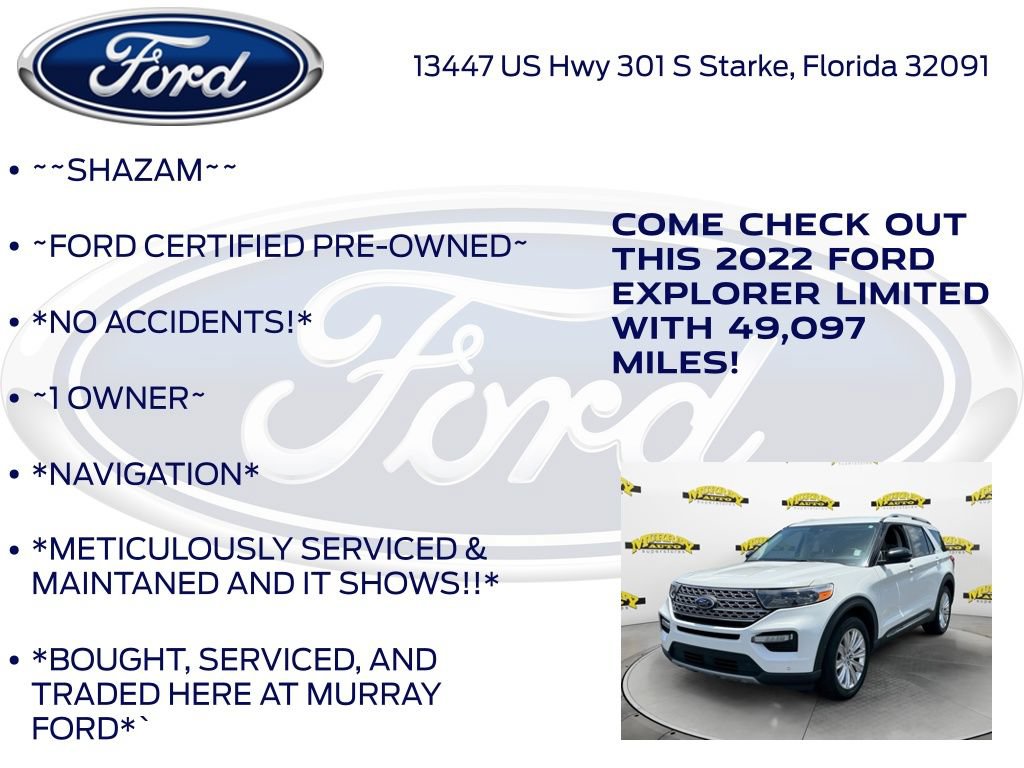 Certified 2022 Ford Explorer Limited w/ Equipment Group 301A RWD image 6