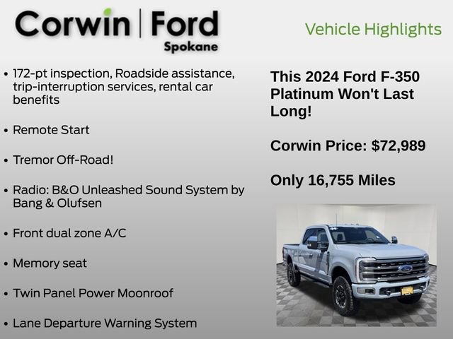 Certified 2024 Ford F350 Platinum w/ Tremor Off-Road Package AWD/4WD image 12