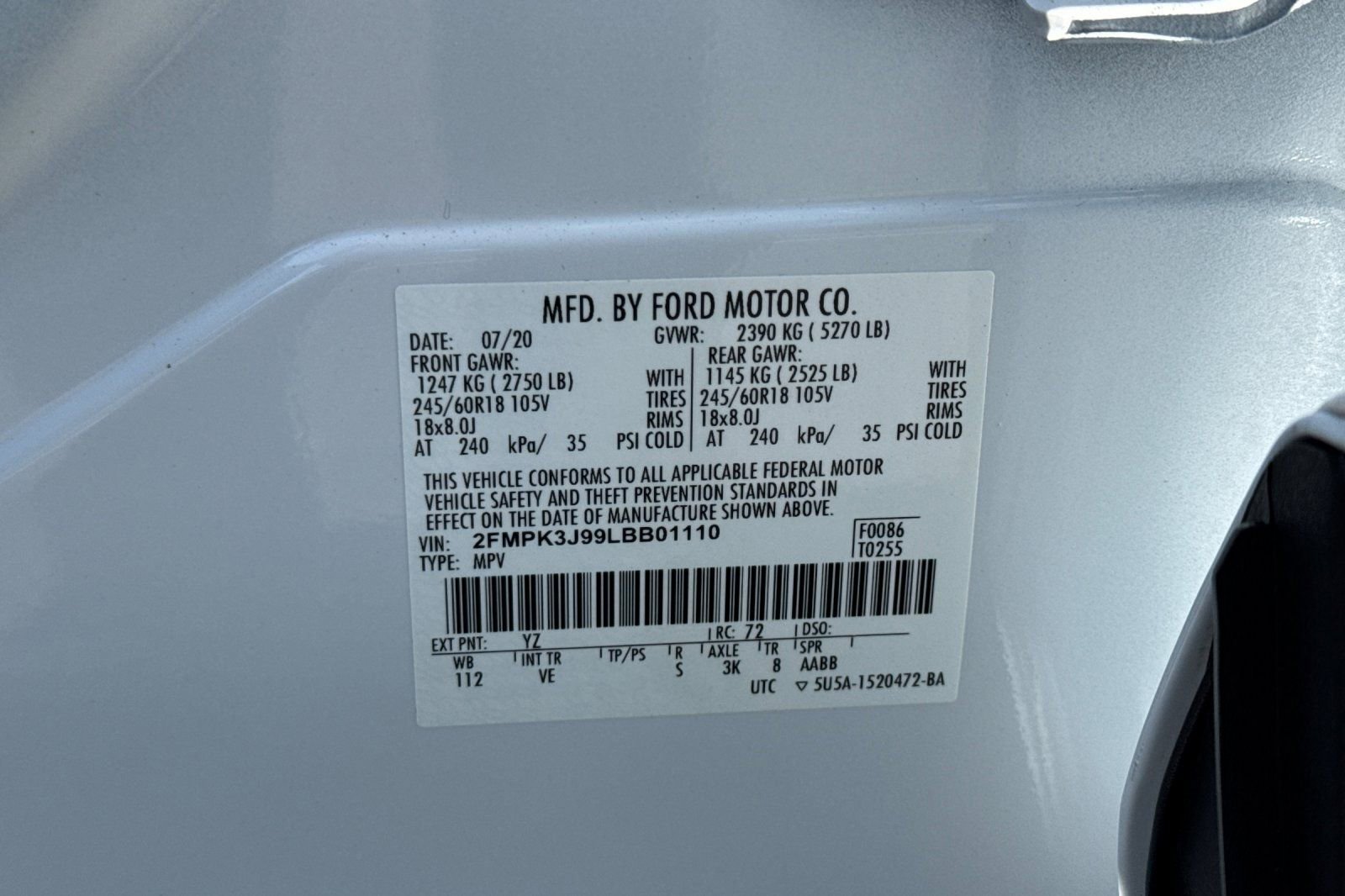 Certified 2020 Ford Edge SEL w/ Convenience Package FWD image 30