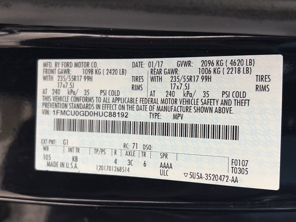Certified 2017 Ford Escape SE FWD image 9