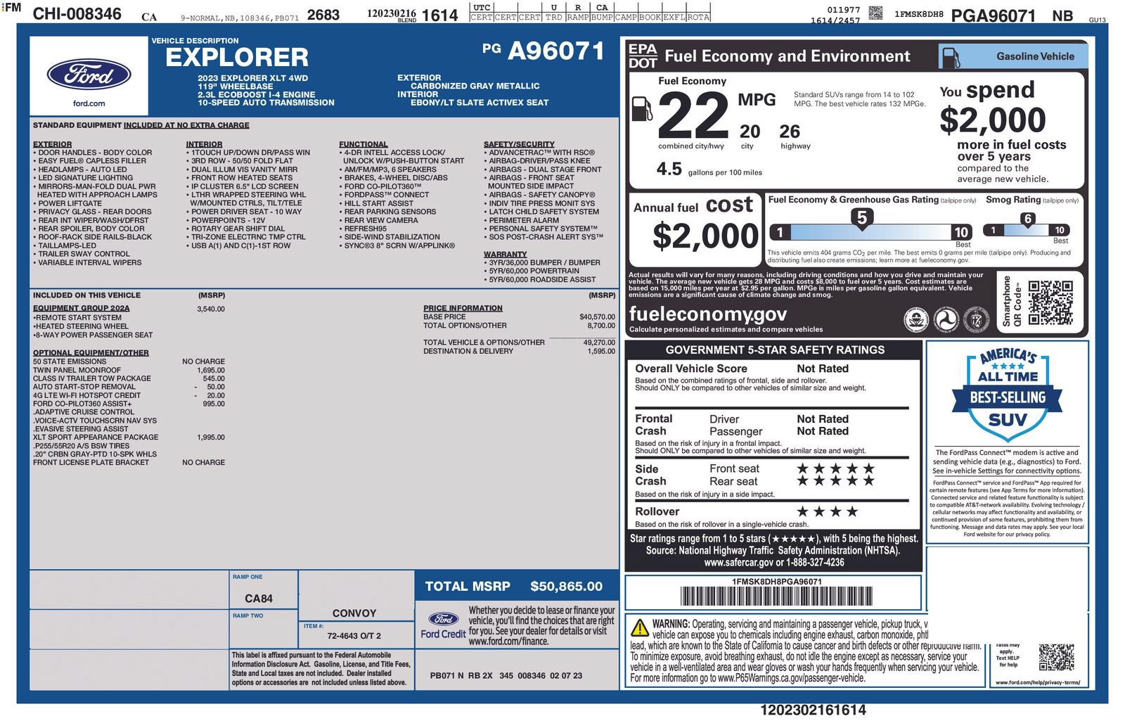 Certified 2023 Ford Explorer XLT w/ Equipment Group 202A AWD/4WD image 16