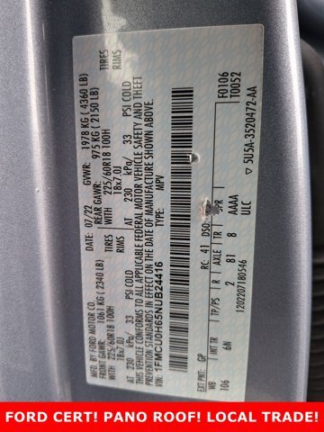 Certified 2022 Ford Escape SEL w/ Technology Package FWD image 33