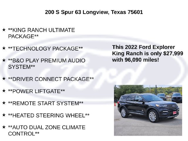 Certified 2022 Ford Explorer King Ranch w/ Premium Technology Package AWD/4WD image 20