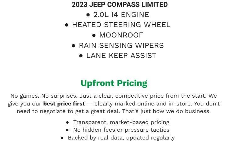 Used 2023 Jeep Compass Limited w/ Sun and Sound Group AWD/4WD image 2
