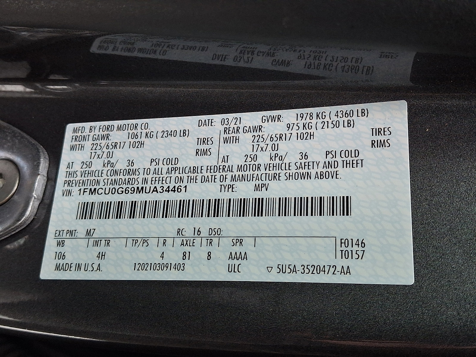 Certified 2021 Ford Escape SE w/ Convenience Package image 28