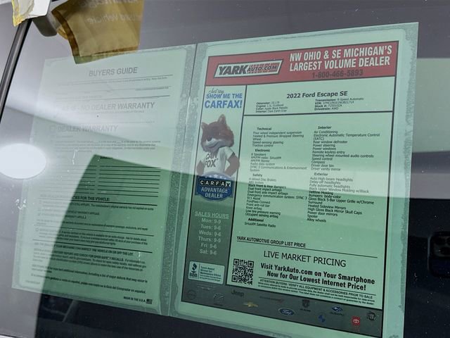 Certified 2022 Ford Escape SE w/ SE Sport Appearance Package image 14