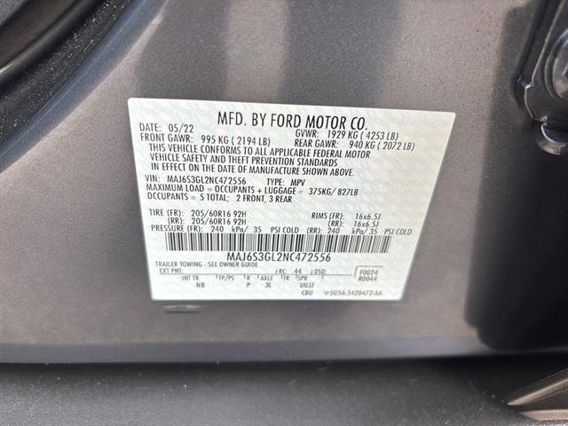 Certified 2022 Ford EcoSport SE AWD/4WD image 21