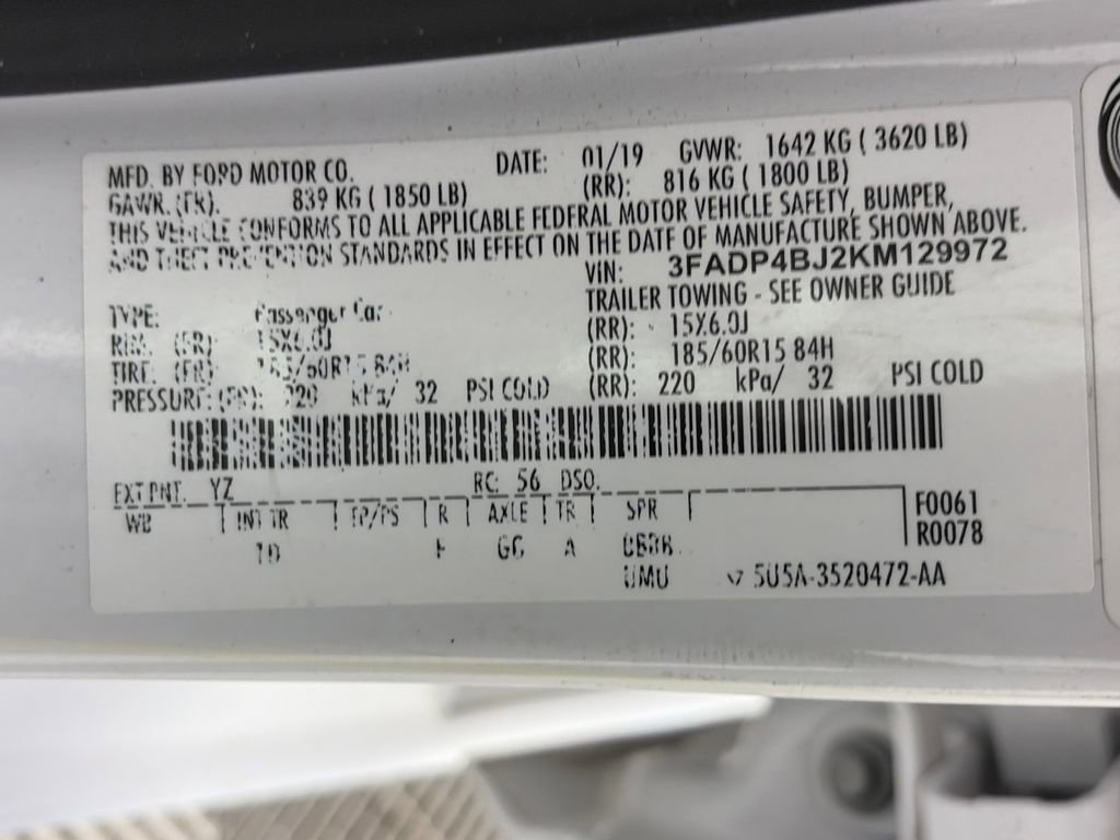 Certified 2019 Ford Fiesta SE w/ Cold Weather Package FWD image 9