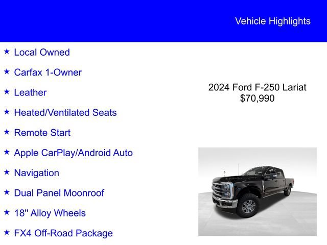 Certified 2024 Ford F250 Lariat w/ Lariat Ultimate Package AWD/4WD image 3