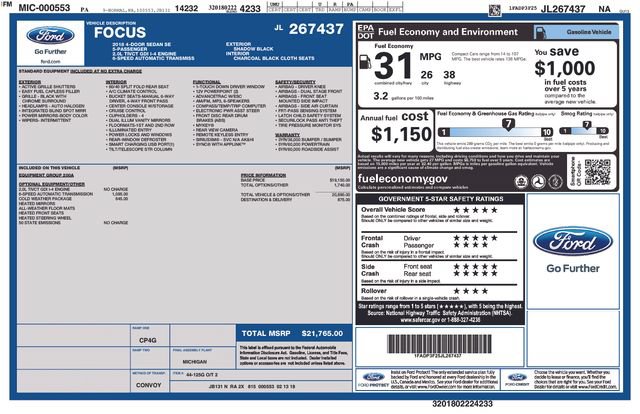 Certified 2018 Ford Focus SE w/ Cold Weather Package FWD image 13