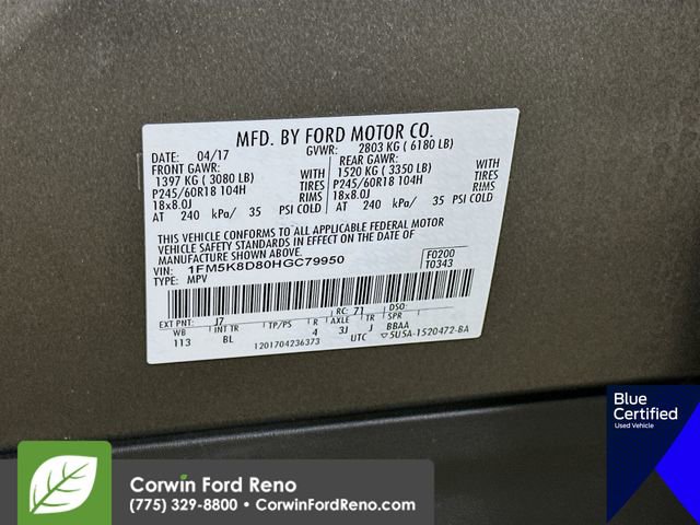 Certified 2017 Ford Explorer XLT w/ Equipment Group 202A AWD/4WD image 38