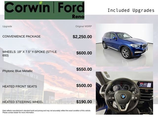 Used 2020 BMW X3 xDrive30i w/ Convenience Package image 10